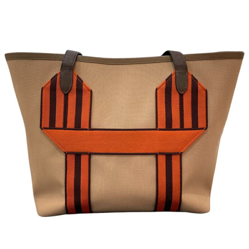 エルメス HERMES ピュールサングル U刻 チャイ・カカオ/SV金具 トワル/トリヨンクレマンス ユニセックス トートバッグ【中古】