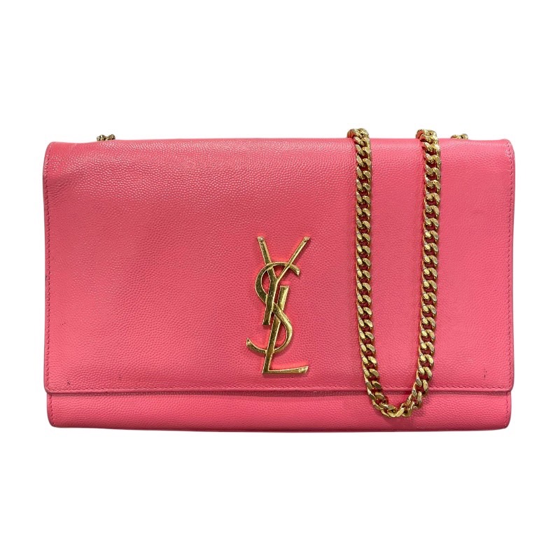 サンローラン SAINT LAURENT 古典派音楽ケイト サクラ色×ゴールド金具 キャビア レディース ショルダーバッグ【中古】