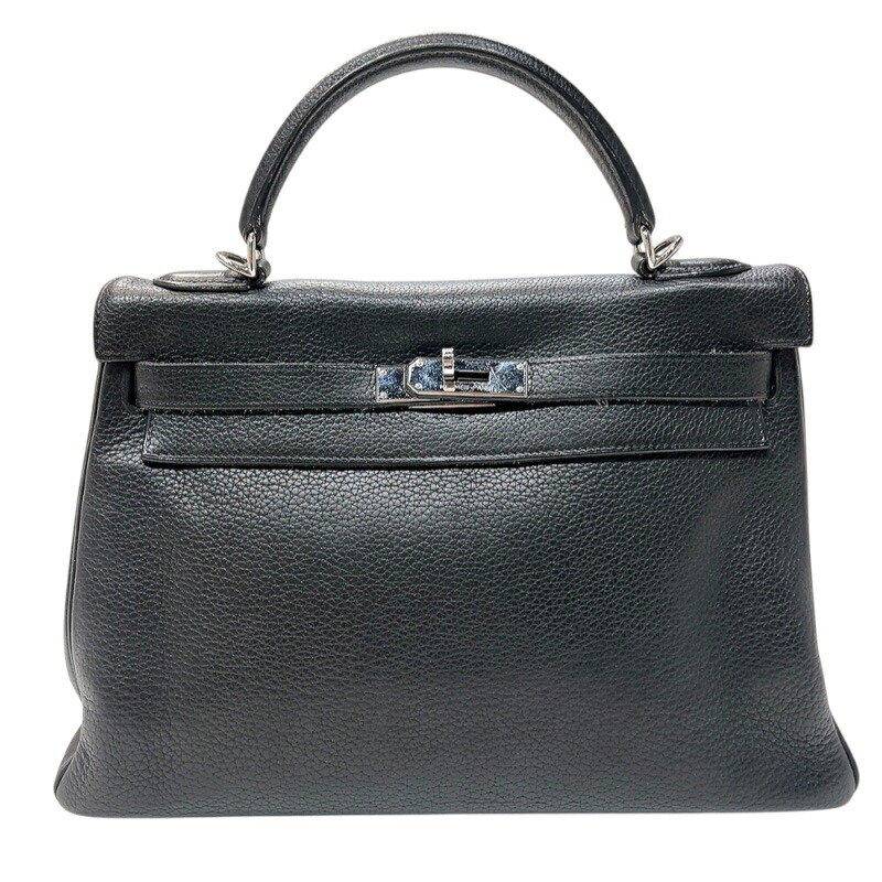 エルメス HERMES ケリー32内縫い □L刻印 (2008年製) ブラック シルバー金具 トリヨンクレマンス レディース ハンドバッグ【中古】|OKURA(おお蔵)店