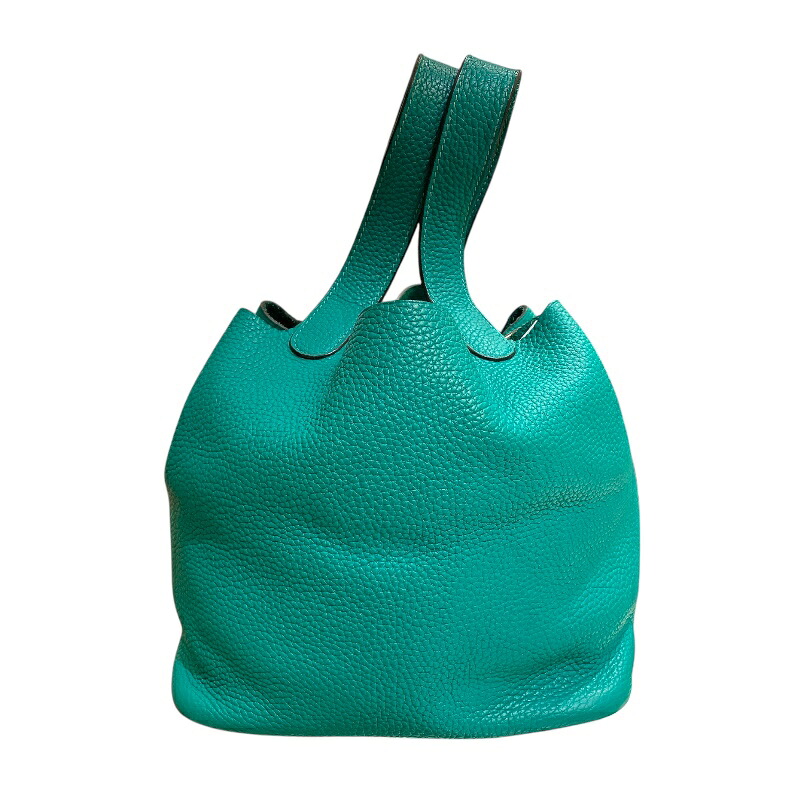 エルメス HERMES ピコタンロックMM C刻 ヴェールヴェローヌ シルバー金具 トリヨンクレマンス レディース ハンドバッグ【中古】