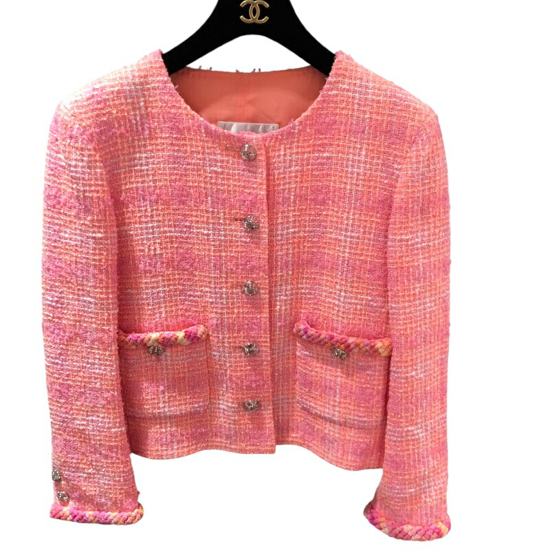 CHANEL ノーカラーツイードジャケット　02P 42 超美品 楽天市場】シャネル CHANEL ツイード ロングジャケット ノー