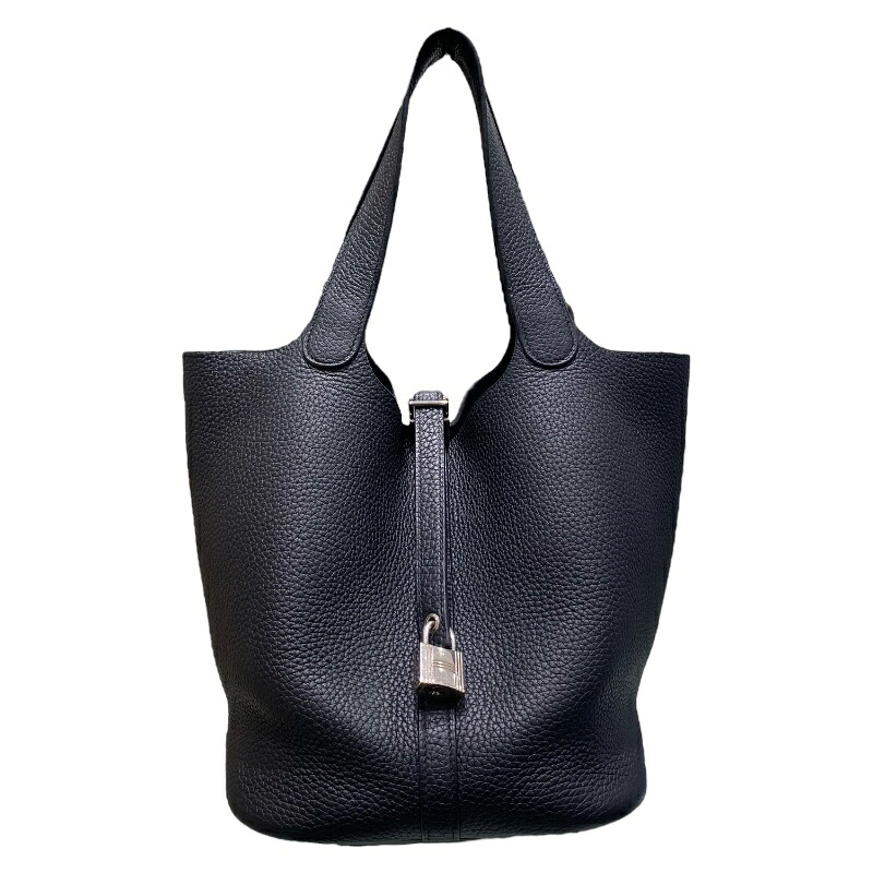 エルメス HERMES ピコタンロックMM A刻 ブラック シルバー金具 トリヨン レディース ハンドバッグ【中古】