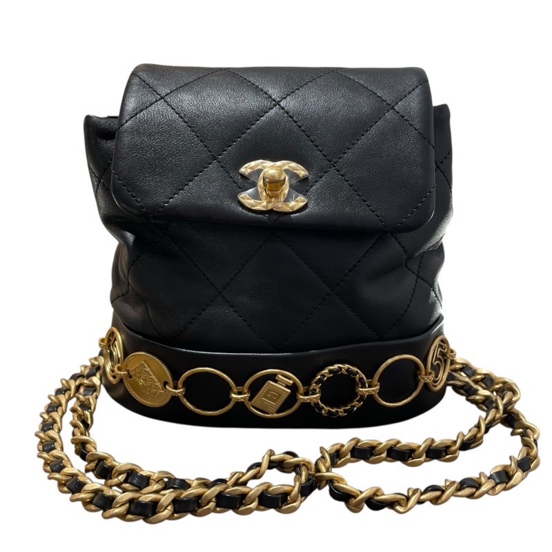 【6/1～ 最大限度30,000円OFF引き換え証！】シャネル CHANEL チェーン店背嚢 黒いこと GD金具 子ヒツジひと肌 レディース 背嚢・デイパック【中古】