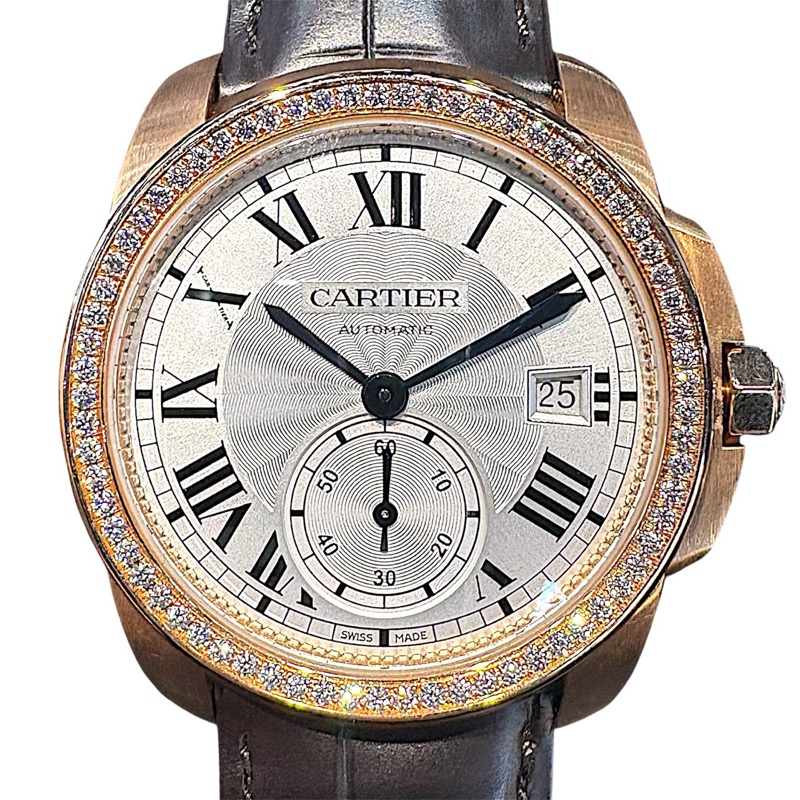 カルティエ Cartier カリブル ドゥ カルティエ 38mm WF100013 シルバー K18PG 自動巻き メンズ 腕時計【中古】｜OKURA（おお蔵）店