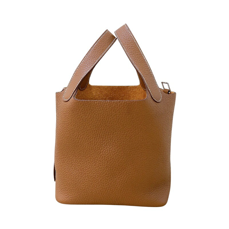 エルメス HERMES ピコタンロックＰＭ B刻 ゴールド　シルバー金具 トリヨン レディース ハンドバッグ【中古】