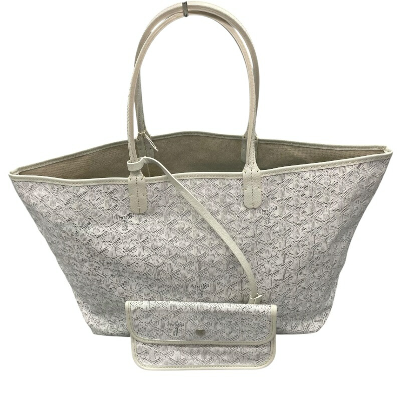 美品 GOYARD ゴヤール ポーチ サンルイ PM トートバッグ付属 ホワイト GOYARD ゴヤール サンルイPM トートバッグ PVC レザー ホワイト