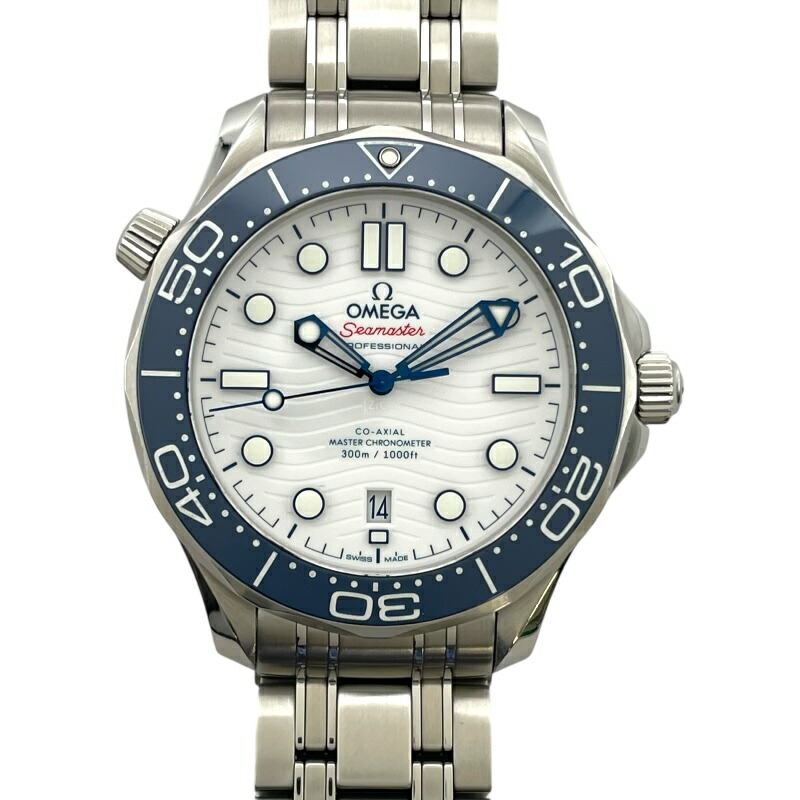 オメガ OMEGA シーマスター ダイバー300M コーアクシャル マスタークロノメーター 522.30.42.20.04.001 ホワイト SS 自動巻き メンズ 腕時計【中古】