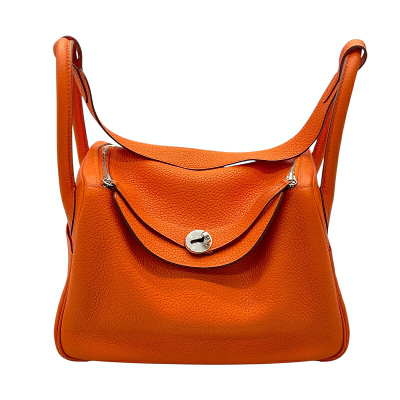 エルメス HERMES リンディ30 □N刻印 オレンジ シルバー金具 トリヨンクレマンス レディース ショルダーバッグ【中古】｜OKURA（おお蔵）店 344,250円