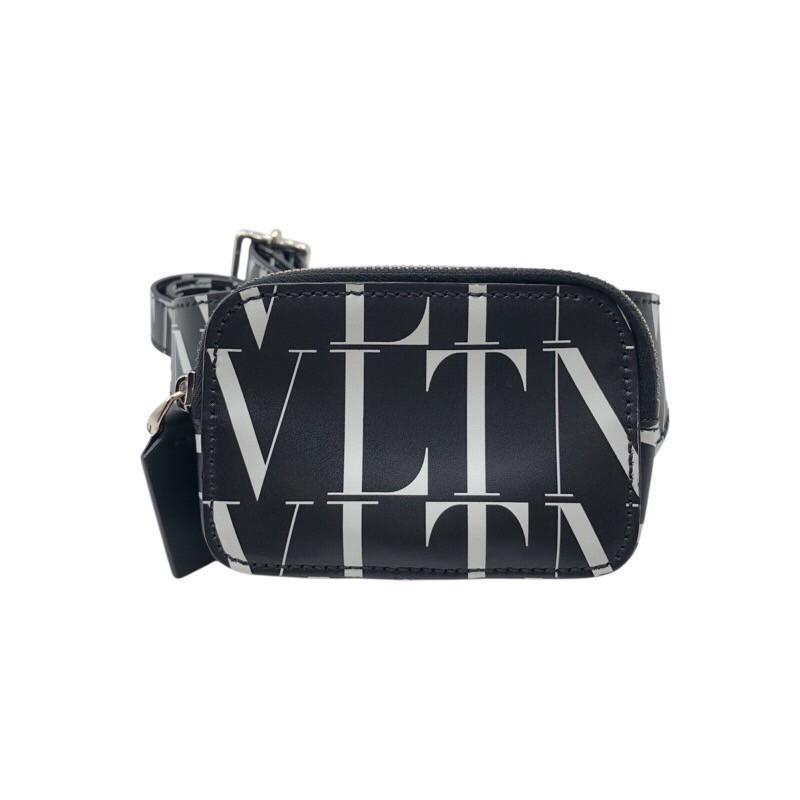 ヴァレンティノ VALENTINO VLTNロゴタイプ ミニベルトバッグ 黒いこと/白いこと なめし革 レディース 酉の方角御徒面子【中古】