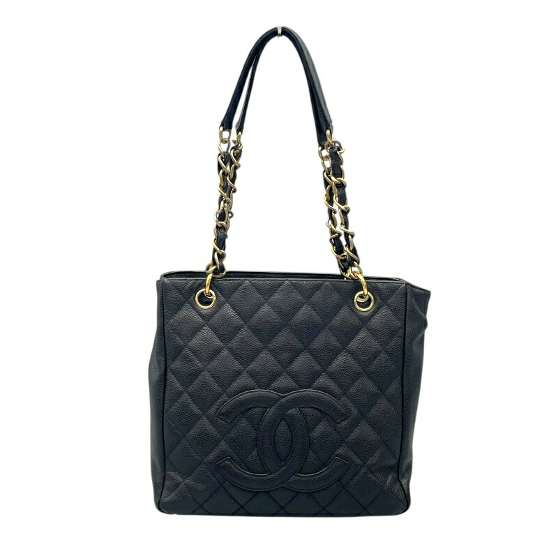 シャネル カーフィアスキン トートバッグ CHANEL シャネル チェーントート トートバッグ グレインド