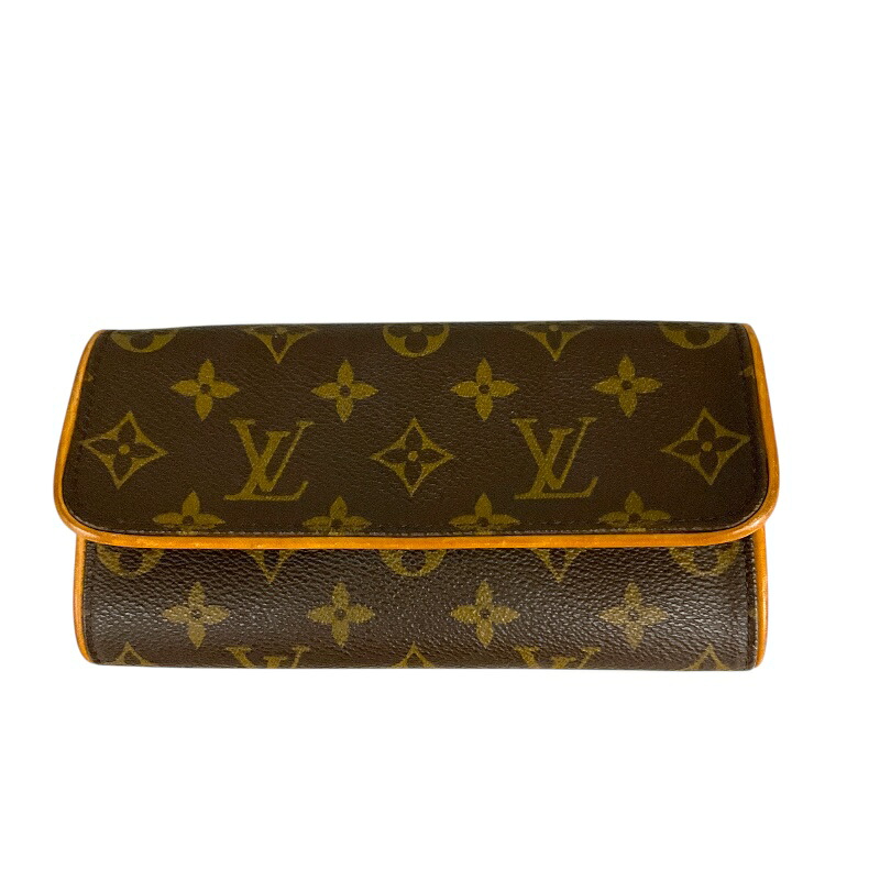 ルイ・ヴィトン LOUIS VUITTON ポシェット・ツインPM M51854 赤銅色/ゴールド金具 PVC上塗り帆布 モノグラム 帆布 レディース 合切袋【中古】