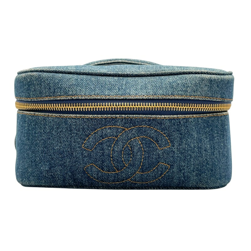 シャネル CHANEL バニティ A01618　4番台 ブルー　ゴールド金具 デニム レディース ハンドバッグ【中古】｜OKURA（おお蔵）店
