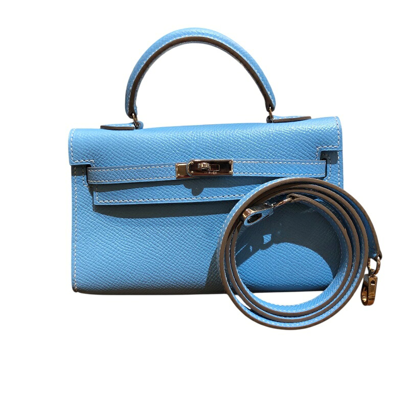 エルメス HERMES タイニーケリー □N刻 セレステ　シルバー金具 エプソン レディース ショルダーバッグ【中古】