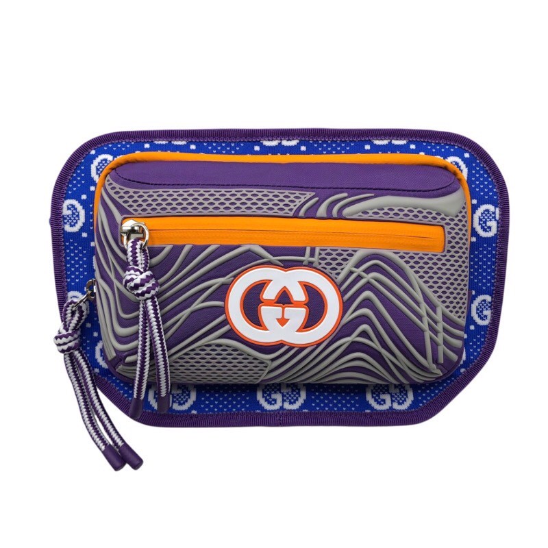 グッチ GUCCI GGナイロンベルトバッグ 752102 ブルー/パープル ラバー/ナイロン/キャンバス メンズ ウエストバッグ【中古】
