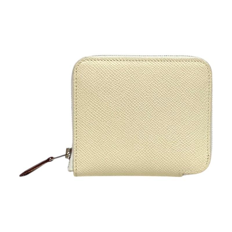 エルメス HERMES アザップコンパクト シルクイン B刻 クレ シルバー金具 エプソン レディース 二つ折り財布【中古】