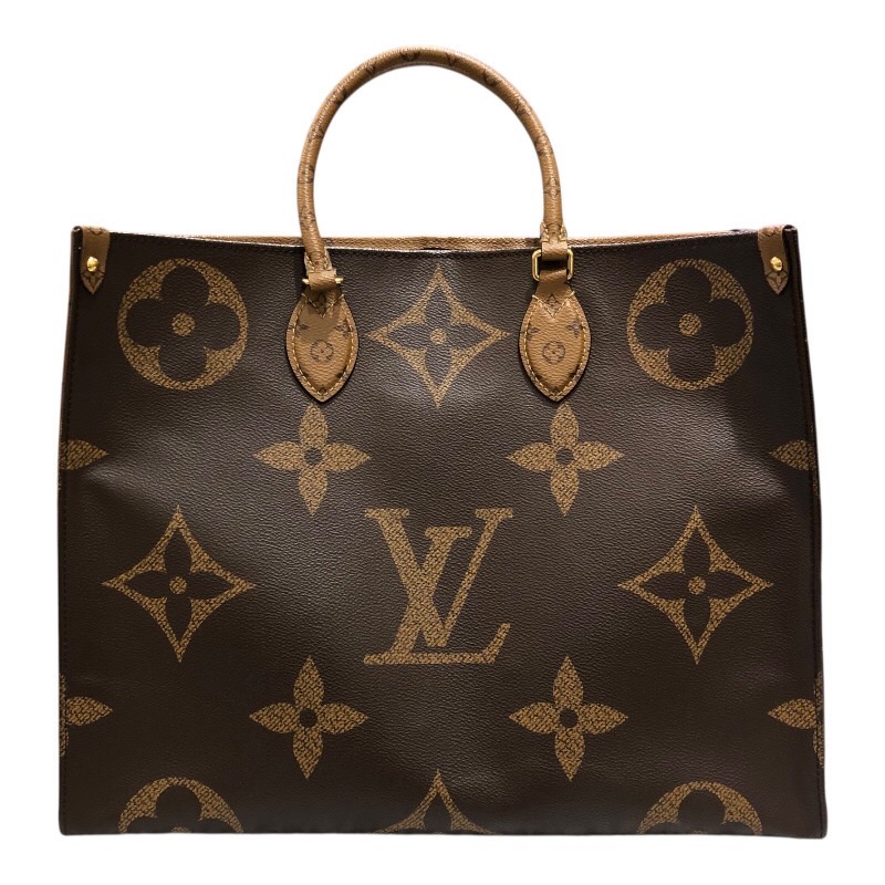 ルイ・ヴィトン LOUIS VUITTON オンザゴーGM M45320 ブラウン ジャイアント・リバース レディース トートバッグ【中古】