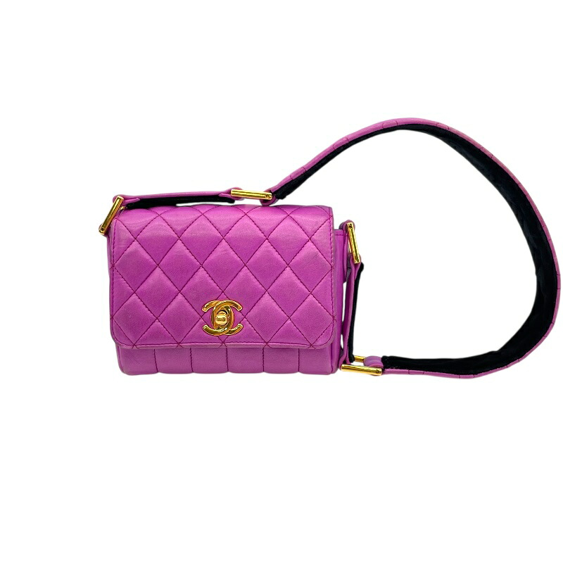 シャネル CHANEL マトラッセ ショルダー パープル ゴールド金具 ラムスキン レディース ショルダーバッグ【中古】