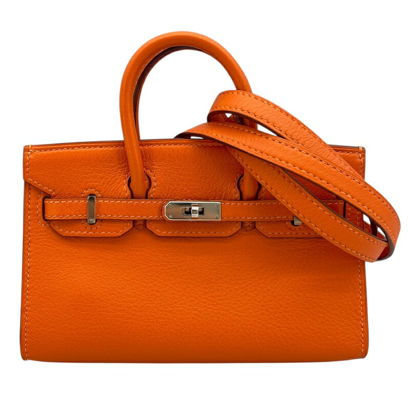 エルメス HERMES タイニーバーキン □O刻印 オレンジ シルバー金具 エヴァ&mdash;カラー レディース ショルダーバッグ【中古】｜OKURA（おお蔵）店