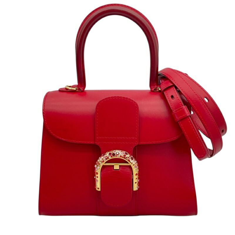 DELVAUX デルヴォーブラウンレザーハンドバッグ DELVAUX デルヴォー ハンドバッグ 2WAY BRILLANT MINI S