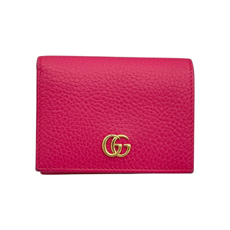 ✨極美品✨　GUCCI ミニ財布　GGライン　折り財布　GG柄　ピンク GGエンブレム〕スモールウォレットライトピンク コーティング GG