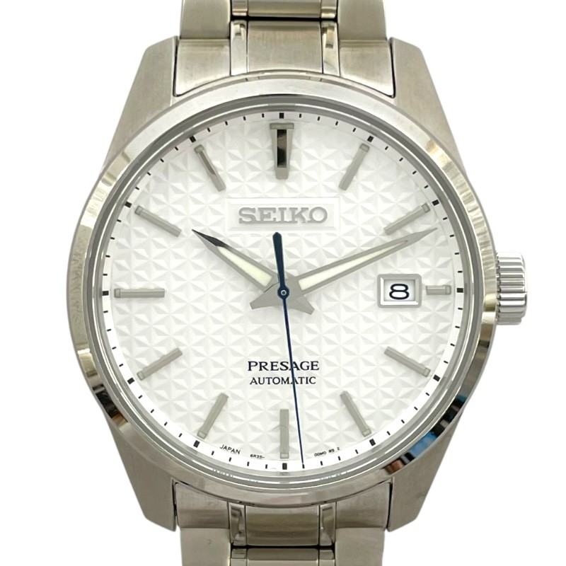 セイコー SEIKO プレサージュ SARX075 ホワイト SS 自動巻き メンズ 腕時計【中古】