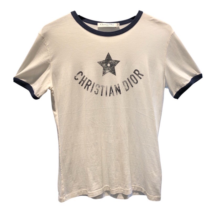 11401【美品・人気モデル】Dior☆デニム地ロゴ人気カラー白 半袖tシャツ 11401【美品・人気モデル】Dior☆デニム地ロゴ人気カラー白 半袖