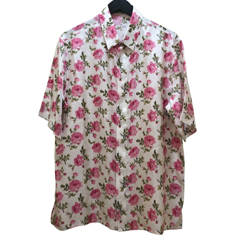 クリスチャン・ディオール Christian Dior フローラル総柄半袖シルクシャツ 193C545A5630 ホワイト シルク メンズ 半袖シャツ【中古】 35,100円