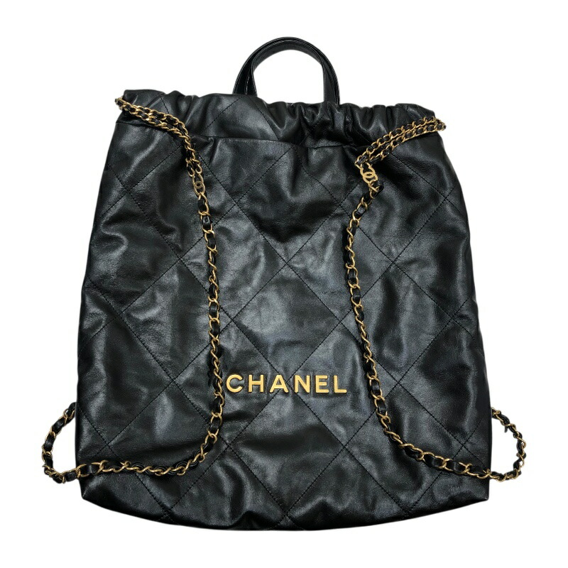 シャネル CHANEL シャネル22バックパック AS3313 ブラック×GD金具 カーフレザー レディース リュック・デイパック【中古】