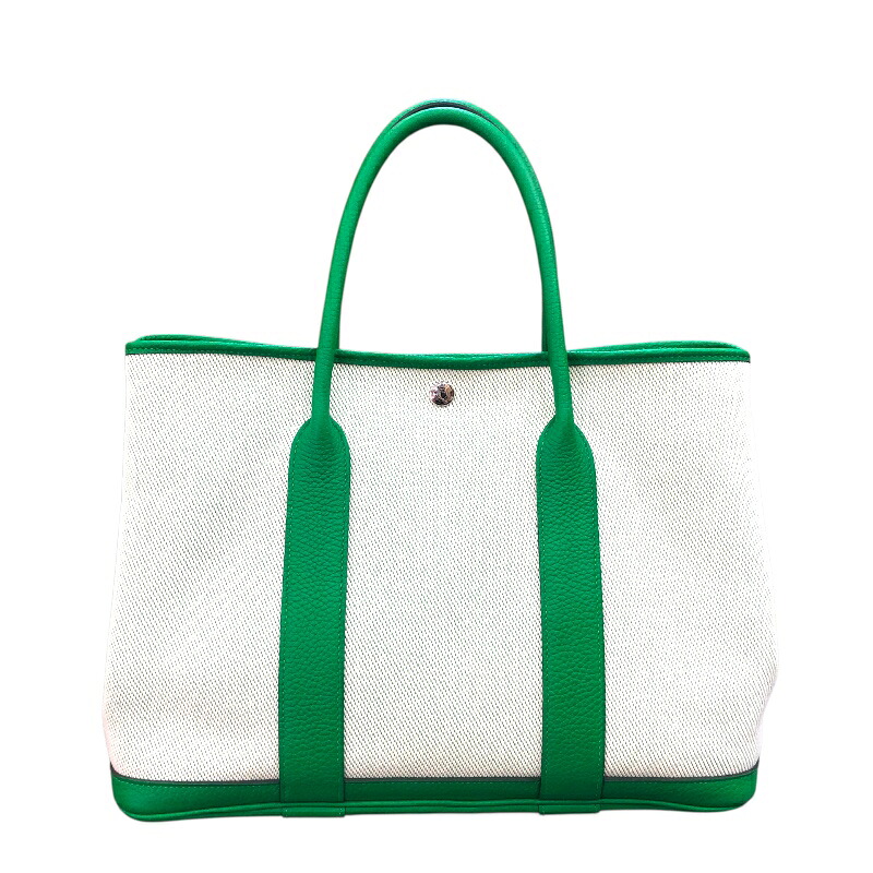 エルメス HERMES ガーデンパーティPM Y刻 バンブー　SV金具 トワル/ネゴンダ ユニセックス ハンドバッグ【中古】