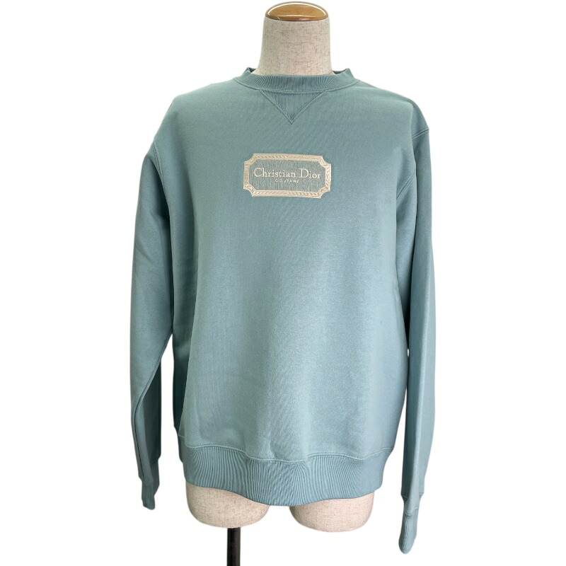 クリスチャン・ディオール Christian Dior ロゴ刺繍スウェットTシャツ 343J694A0531 ブルー コットン メンズ スウェット【中古】