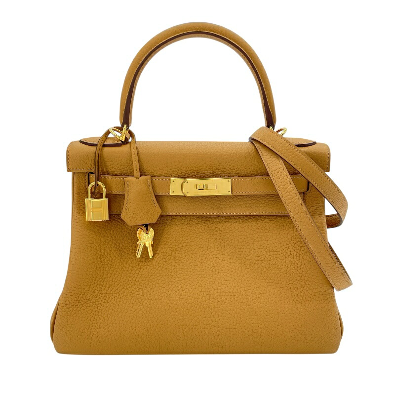 エルメス HERMES ケリー28 U刻 セサミ　ゴールド金具 トリヨン レディース ショルダーバッグ【中古】