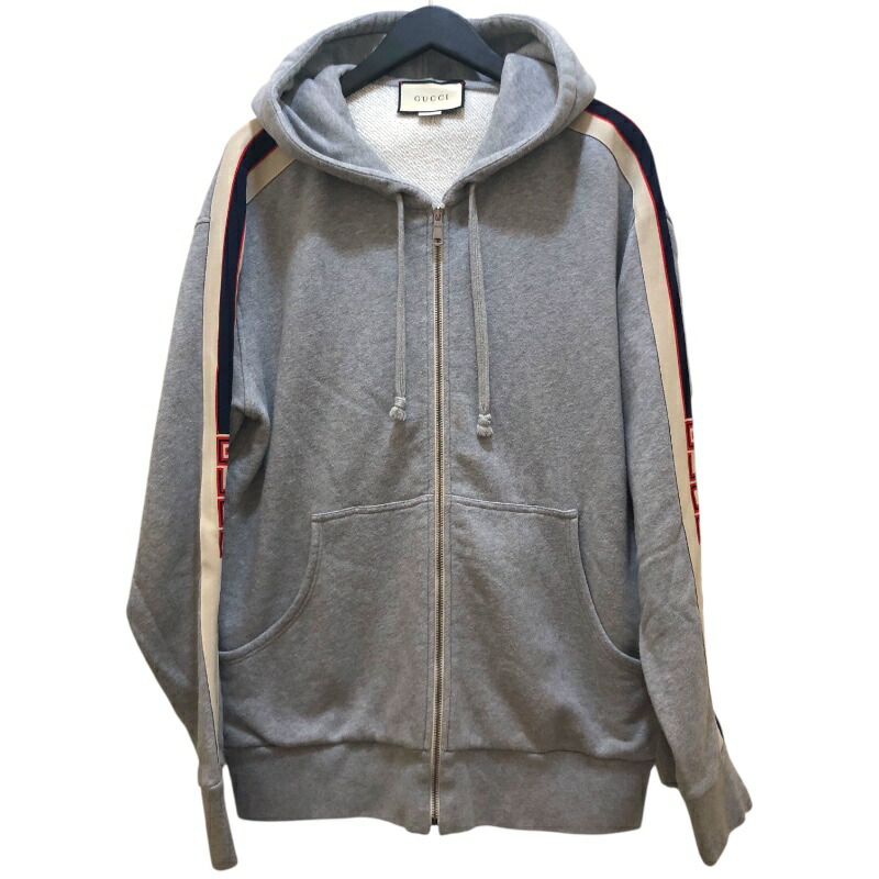 新品*GUCCI グッチ ラベル付き コットン ジャケット パーカー  グレー GUCCI - GUCCI グッチ パーカー S グレー 【古着】【中古】の