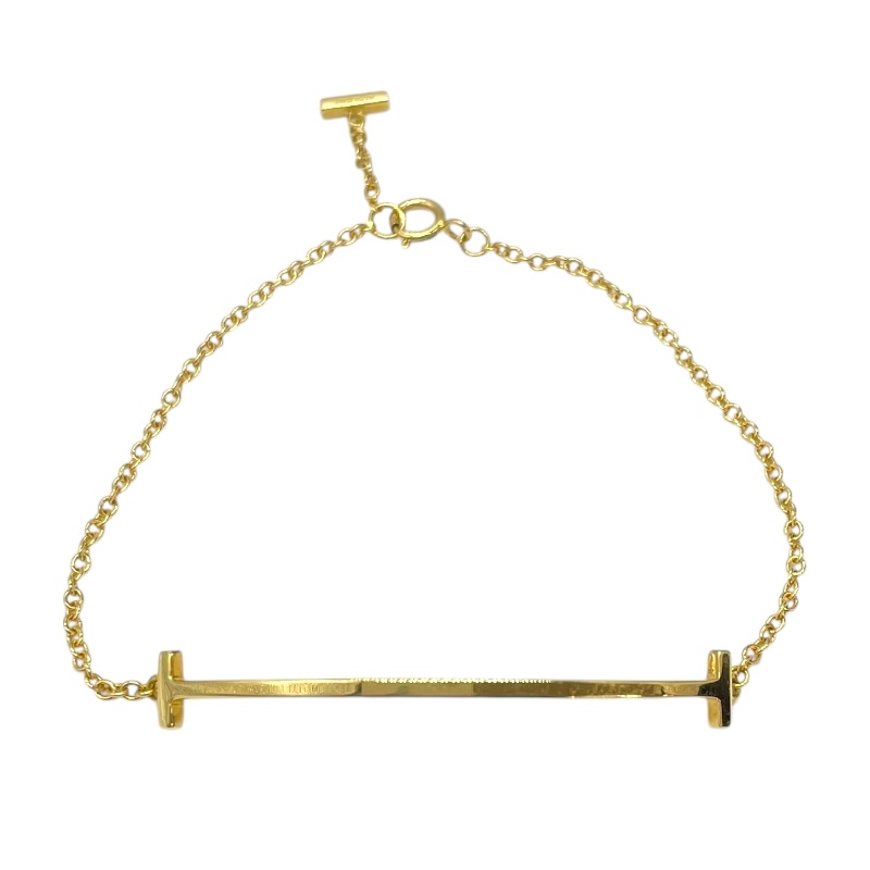 ティファニー TIFFANY＆CO Tスマイルブレス ゴールド Au750 ジュエリー【中古】