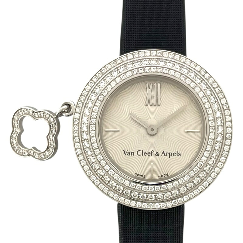ヴァンクリーフ＆アーペル Van Cleef & Arpels チャーム ミニウォッチ 3575164 シルバー K18WG クオーツ レディース 腕時計【中古】｜OKURA（おお蔵）店