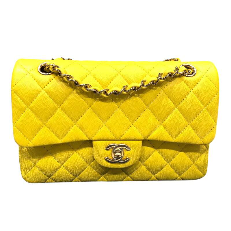シャネル CHANEL マトラッセ23 A01113 イエロー　ゴールド金具 キャビア レディース ショルダーバッグ【中古】