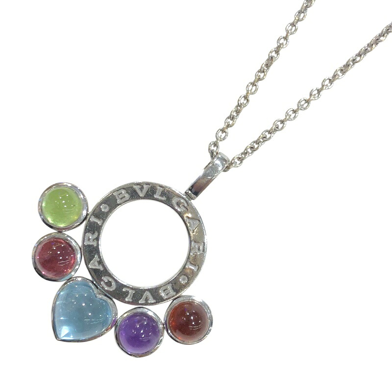 ブルガリ BVLGARI アレグラネックレス マルチカラー K18WG 色石 ジュエリー【中古】