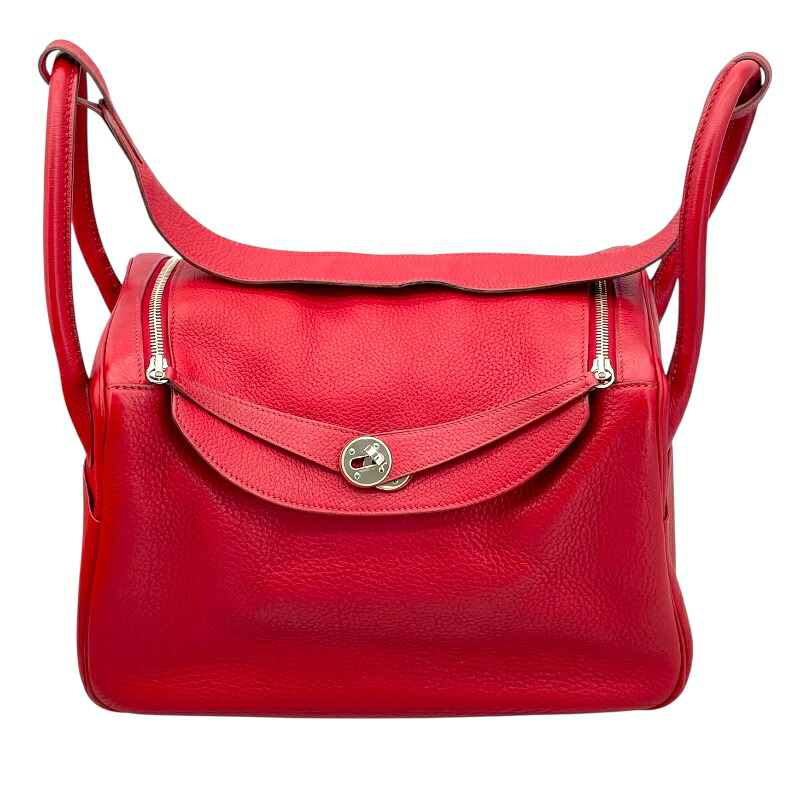 エルメス HERMES リンディ34 □L刻 ルージュガランス SV金具 トリヨン レディース ショルダーバッグ【中古】 バッグ・小物・ブランド雑貨-バッグ-レディースバッグ