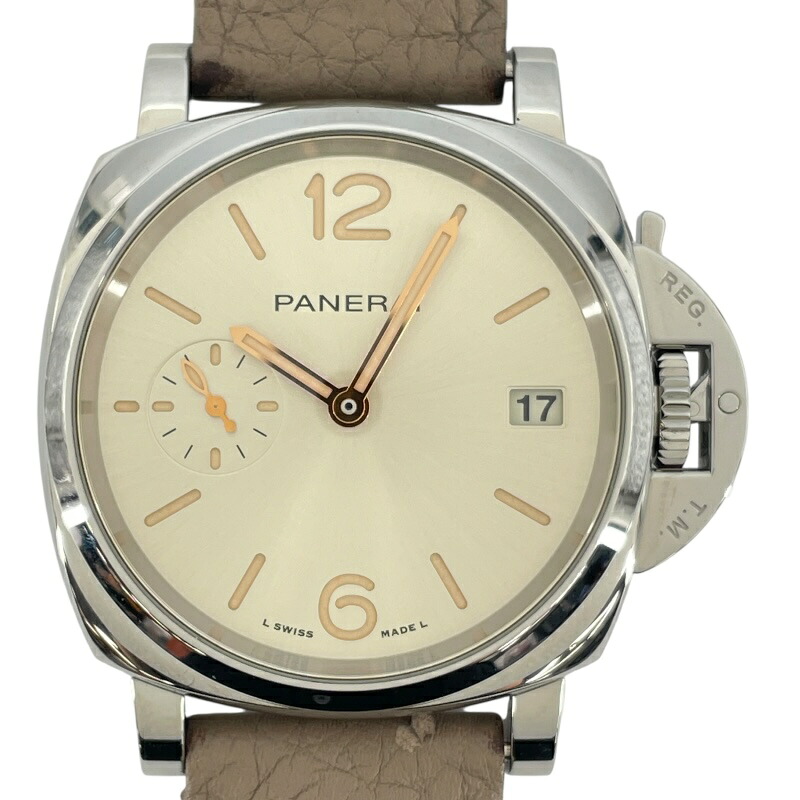 パネライ PANERAI ルミノール ドゥエ 38mm PAM01248 アイボリー SS メンズ 腕時計【中古】