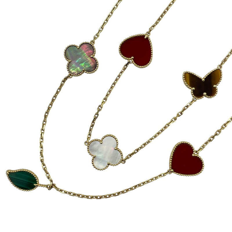 ヴァンクリーフ＆アーペル Van Cleef & Arpels ラッキー アルハンブラ ロングネックレス 12P ゴールド Au750 ジュエリー【中古】 858,900円