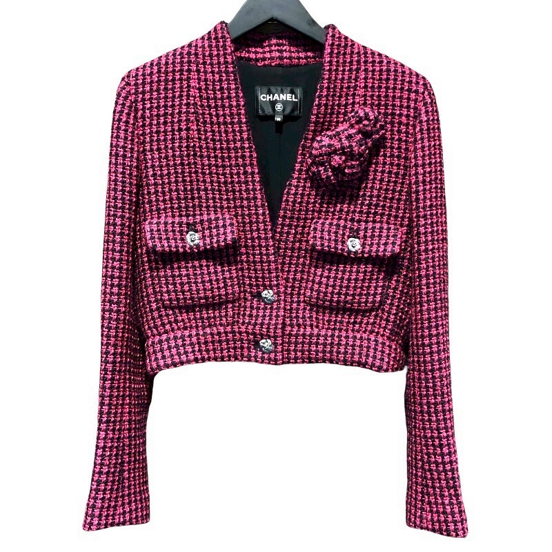 CHANEL ノーカラーツイードジャケット　02P 42 超美品 楽天市場】シャネル CHANEL ツイード ロングジャケット ノー