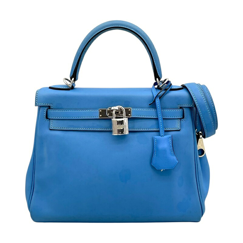 エルメス HERMES ケリー25 内縫い □R刻 ブルーパラダイス SV金具 スイフト レディース ショルダーバッグ【中古】