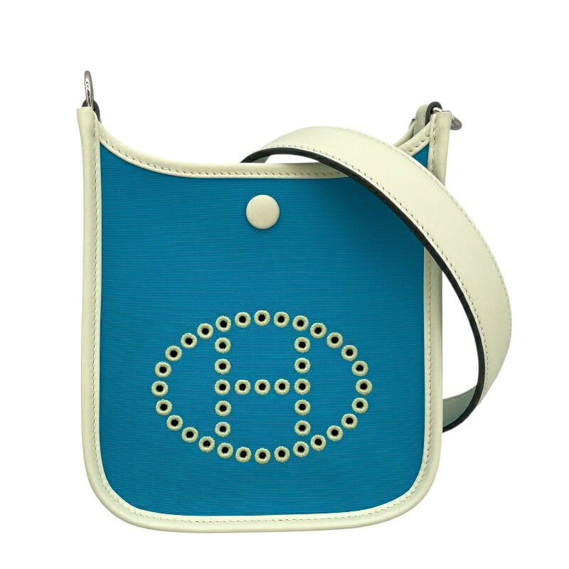 エルメス HERMES ネオエヴリン B刻印 ブルー トワル レディース ショルダーバッグ【中古】｜OKURA（おお蔵）店