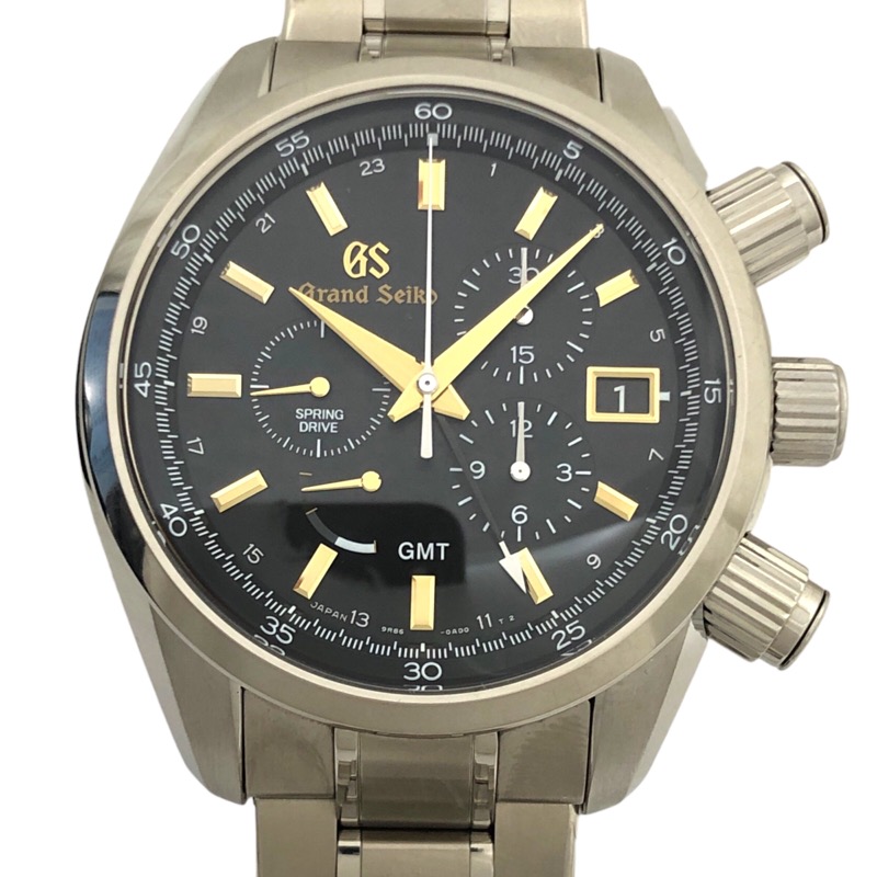 グランドセイコー Grand Seiko スポーツコレクション スプリングドライブ SBGC205 ブラック チタン メンズ 腕時計【中古】