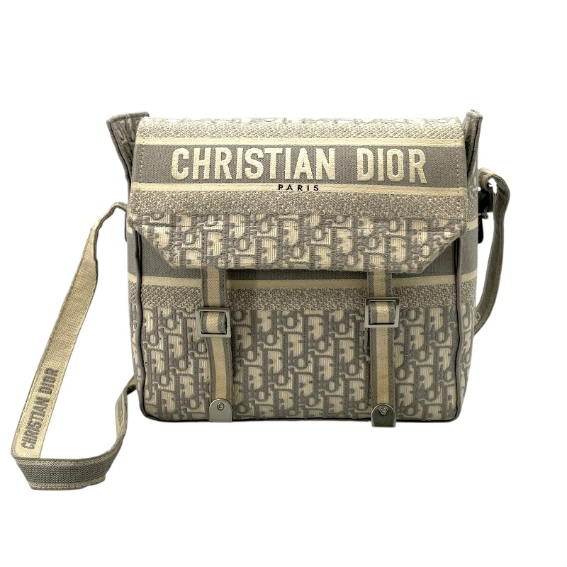 クリスチャン・ディオール Christian Dior キャンプメッセンジャーバッグ M1291VRIW グレー オブリークジャガード レディース ショルダーバッグ【中古】