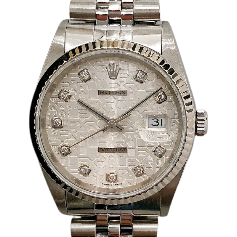 楽天市場】ROLEX デイトジャスト 16234 E番 OH済 シルバー文字盤 WG SS