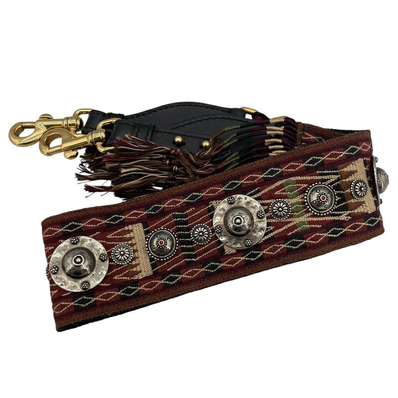 クリスチャン・ディオール Christian Dior メダリオンショルダー マルチカラー キャンバス/レザー レディース ショルダーストラップ【中古】 29,900円
