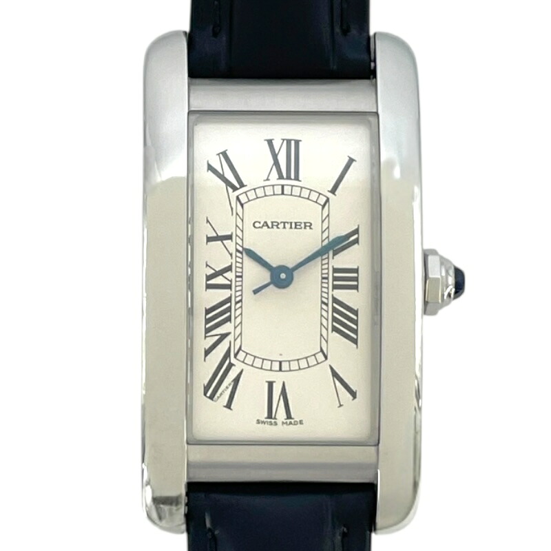 カルティエ Cartier 貯蔵タンクアメリカン MM WSTA0017 しろがね色 SS 自動小銃一巻き メンズ ウオッチ【中古】 腕時計-メンズ腕時計