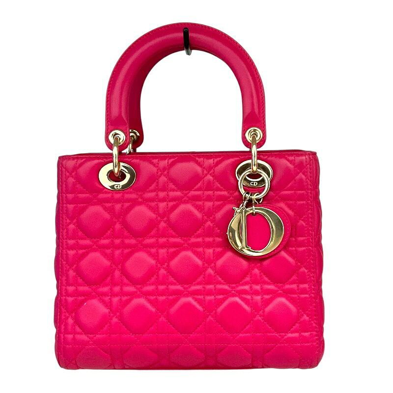 クリスチャン・ディオール Christian Dior ﾚﾃﾞｨﾃﾞｨｵｰﾙ ﾐﾃﾞｨｱﾑ ピンク ラムスキン レディース ショルダーバッグ【中古】