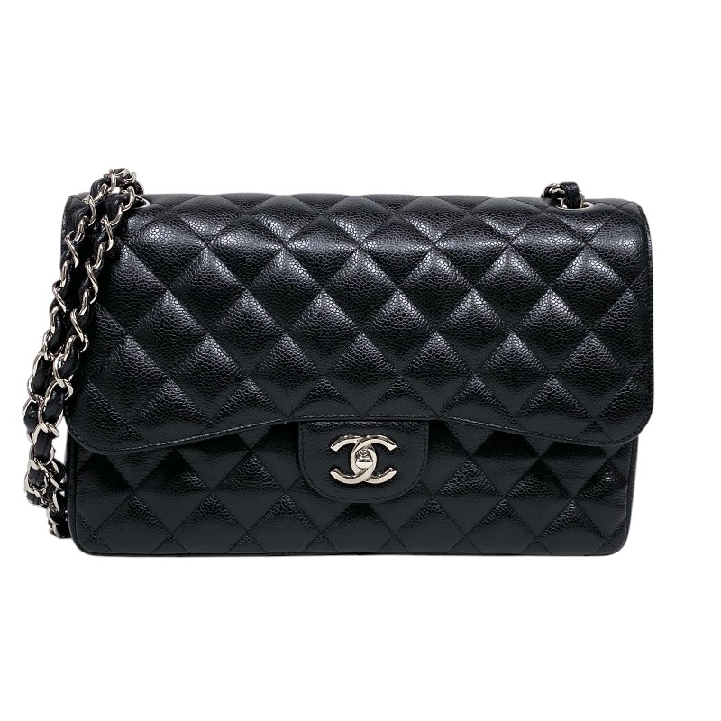 シャネル CHANEL マトラッセ30 A58600 ブラック シルバー金具 キャビアスキン レディース ショルダーバッグ【中古】