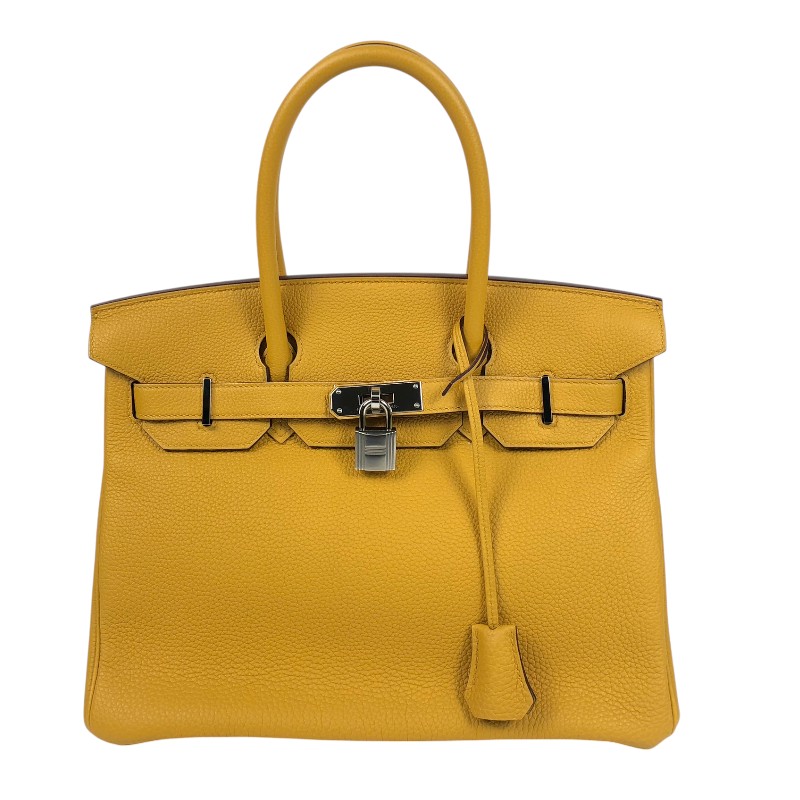 エルメス HERMES バーキン30 Y刻 ジョーヌアンブル シルバー金具 トゴ レディース ハンドバッグ【中古】
